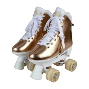 Circle Society Adjustable Quad Kids Roller Skates - Metallic Rose Gold Rhythm Skates