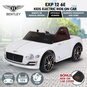 Bentley Exp 12 Speed 6E Licensed Kids Ride On Electric Car Remote Control - White