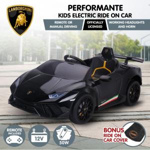 Lamborghini Performante Kids Electric Ride On Car Remote Control - Black