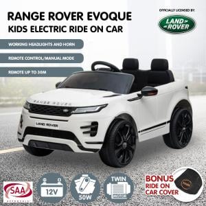 Land Rover Licensed Kids Ride on Car Remote Control by Kahuna - White