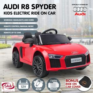 Audi R8 Spyder Licensed Kids Ride on Car Remote Control by Kahuna Red
