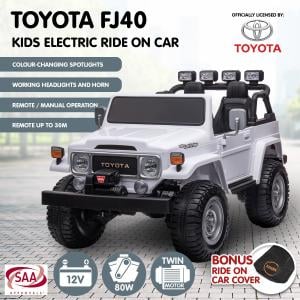 Toyota FJ-40 Electric Licensed Kids Ride On Electric Car - White