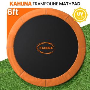 Kahuna 6ft Trampoline Replacememnt Safety Pad Cover and Spring Jumping Bounce Mat Orange