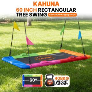 Kahuna 60 Inch Rectangular Tree Swing with Foam Padded Tubes and Accessory Kit