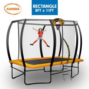 Kahuna Outdoor Rectangular Trampoline 8 ft x 11 ft - Orange