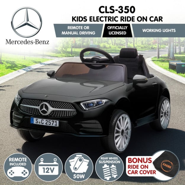 Mercedes Benz CLS 350 Kids Electric Ride On Car with Remote Control - Black