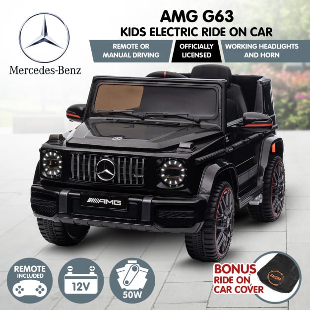 Mercedes Benz AMG G63 Licensed Kids Ride On Electric Car Remote Control Black Kahuna
