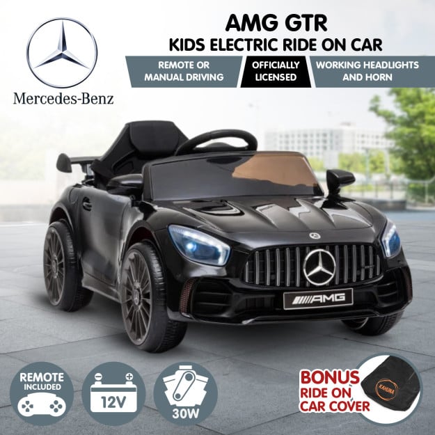 Mercedes Benz Licensed Kids Ride On Car Remote Control by Kahuna Black