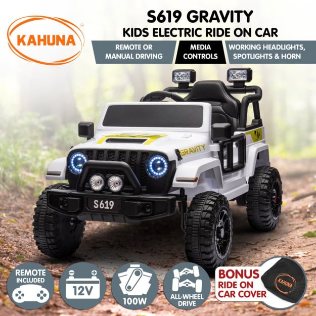 Kahuna S619 Gravity Kids Electric Ride On Car White