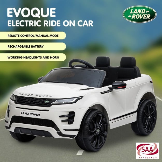 Land Rover Licensed Kids Ride on Car Remote Control by Kahuna White Kahuna
