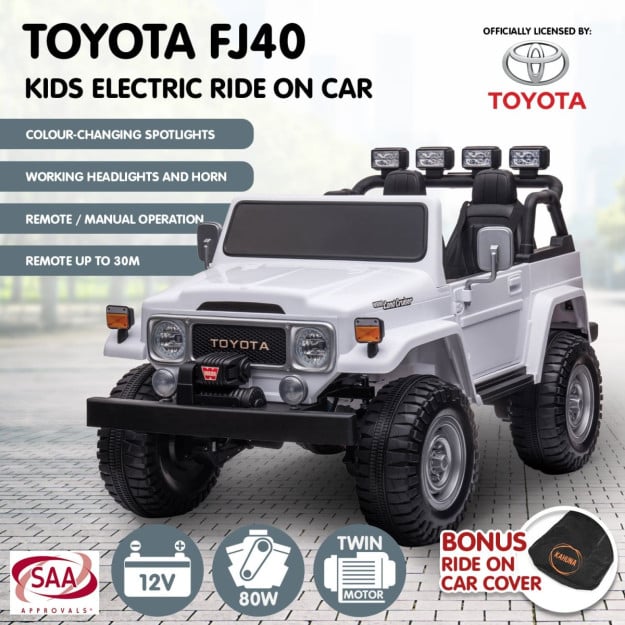 Kahuna Licensed Toyota FJ-40 2-Seat Kids Ride On Electric Toy Car 80W - White