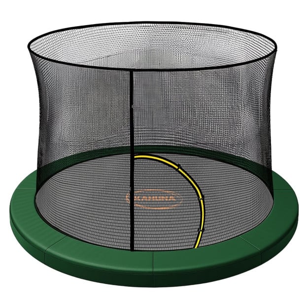 Kahuna 12ft Trampoline Pad and Net - Green