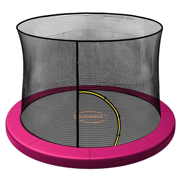 Kahuna 8ft Trampoline Pad and Net - Pink