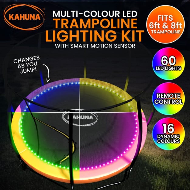 Kahuna LED Kit Suits 6ft-8ft Trampolines Multi-Colour Smart Motion Sensor Lighting with 16 colours
