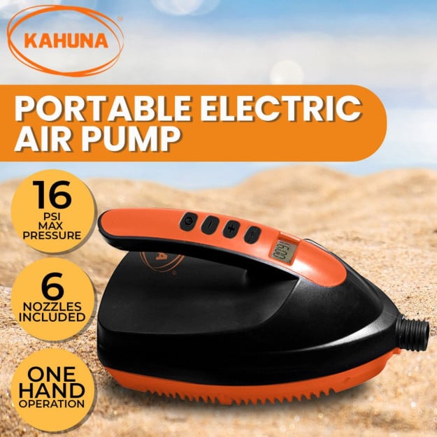 Kahuna 12V Electric Air Pump for Inflatable Paddle Boards, Air Track Mats, Gym Mats & More