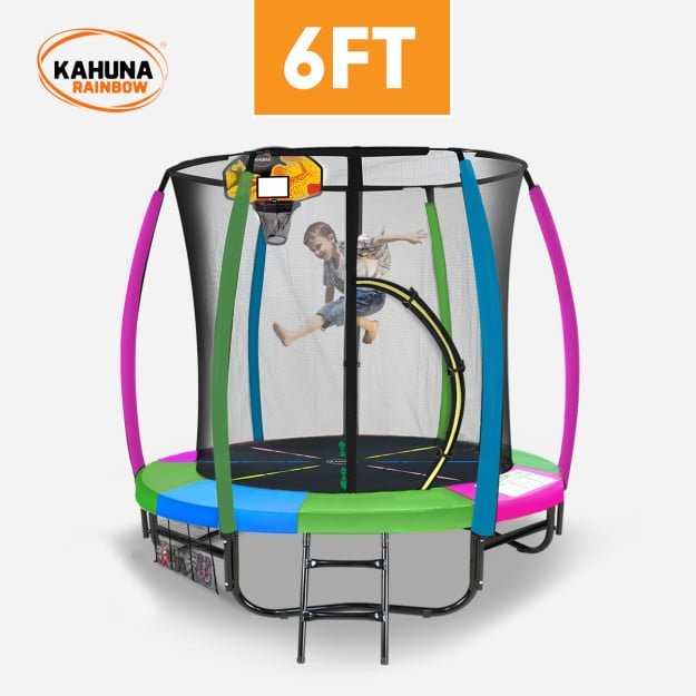 Kahuna 6 ft Trampoline with Rainbow Safety Pad Kahuna