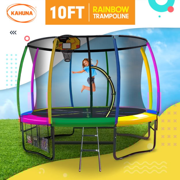 Kahuna 10 ft Trampoline with Rainbow Safety Pad