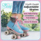 Circle Society Adjustable Kids Quad Roller Skates - Cotton Candy Rhythm Skates Image 10 thumbnail