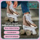 Circle Society Adjustable Quad Kids Roller Skates - Metallic Rose Gold Rhythm Skates Image 2 thumbnail
