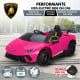 Lamborghini Performante Kids Electric Ride On Car Remote Control by Kahuna - Pink Image 2 thumbnail