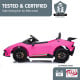 Lamborghini Performante Kids Electric Ride On Car Remote Control by Kahuna - Pink Image 8 thumbnail