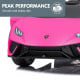 Lamborghini Performante Kids Electric Ride On Car Remote Control by Kahuna - Pink Image 14 thumbnail