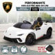 Lamborghini Performante Kids Electric Ride On Car Remote Control by Kahuna - White Image 2 thumbnail
