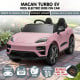 Kahuna Pink Porsche Macan Turbo EV Kids Ride On Car 12V Electric Car Image 16 thumbnail
