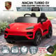 Kahuna Red Porsche Macan Turbo EV Kids Ride On Car 12V Electric Car thumbnail