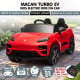 Kahuna Red Porsche Macan Turbo EV Kids Ride On Car 12V Electric Car Image 16 thumbnail