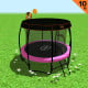 Kahuna Trampoline 10 ft with Basketball Set and Roof - Pink Image 2 thumbnail