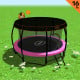 Trampoline 16 ft Kahuna with Basketball set and Roof - Pink Image 2 thumbnail