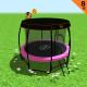 Kahuna Trampoline 8 ft with Basketball Set and Roof - Pink Image 2 thumbnail