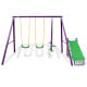 Kahuna Kids 4-Seater Swing Set with Slide Purple Green thumbnail