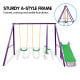 Kahuna Kids 4-Seater Swing Set with Slide Purple Green Image 7 thumbnail
