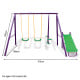 Kahuna Kids 4-Seater Swing Set with Slide Purple Green Image 10 thumbnail