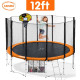 Kahuna Blizzard 12 ft Trampoline Orange with Basketball Set Image 2 thumbnail