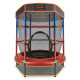 Kahuna 4.5ft Kids Trampoline with Roof Shade Cover & Safety Net Enclosure - Outdoor Indoor Toddler Play Red Blue Image 2 thumbnail