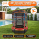 Kahuna 4.5ft Kids Trampoline with Roof Shade Cover & Safety Net Enclosure - Outdoor Indoor Toddler Play Red Blue thumbnail