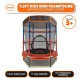 Kahuna 4.5ft Kids Trampoline with Roof Shade Cover & Safety Net Enclosure - Outdoor Indoor Toddler Play Red Blue Image 3 thumbnail