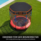 Kahuna 4.5ft Kids Trampoline with Roof Shade Cover & Safety Net Enclosure - Outdoor Indoor Toddler Play Red Blue Image 11 thumbnail