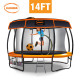 Kahuna 14 ft Trampoline Free Safety Net Spring Pad Mat Roof With Basketball Orange/Blue Image 3 thumbnail