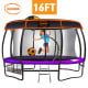 Kahuna 16 ft Trampoline with Basketball Set and Roof - Purple Image 2 thumbnail