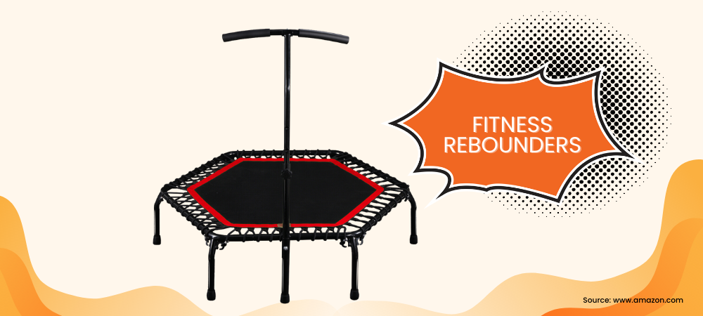 A fitness rebounder with handlebars