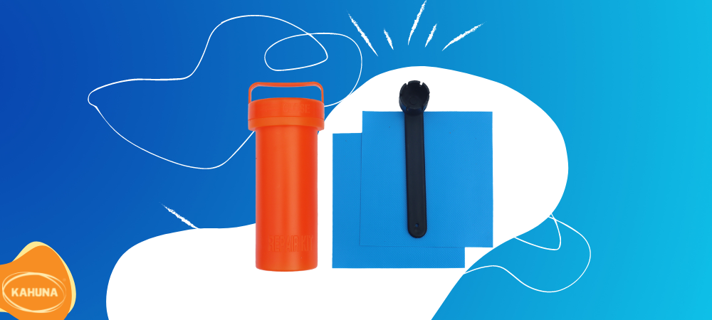 Kahuna repair kit with two repair patches