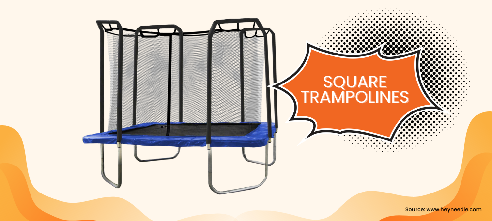 A blue square trampoline