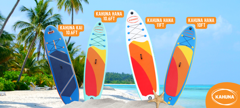 Different sizes of Kahuna paddle boards