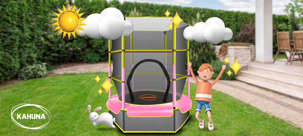 Cleaning and Caring a pink and yellow 4ft Trampolines in Perth