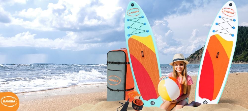  Young girl next to two Kahuna iSUPs