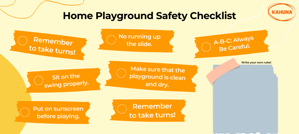 Home playground safety checklist for kids